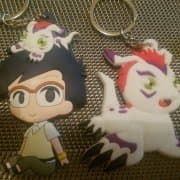 Digimon Joe Gomamon Bundle Keychains Anime 2x Keyring Keychain Double Sided PVC Anime Premium
