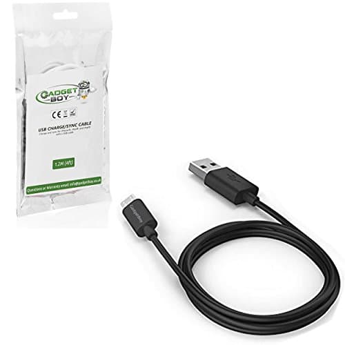 GadgetBoy Sync &amp; Charger Micro USB Data Lead Cable for Samsung Galaxy S7, S6, Note 6 5 4 Edge, LG G4, Motorola Moto X, HTC One M9, Google Nexus, Nokia Smartphones devices microUSB charging 1.2M / 4ft - Black