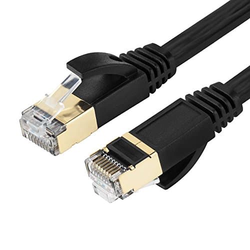 Ethernet Cable 3m, VILICONTY CAT7 Network Cable Flat LAN Patch Cord RJ45 STP Gold Plated Lead