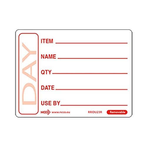 We Can Source It Ltd - 2 x Red Removable Use By Food Labels - Food Life, Product Rotation Prep Sticker Roll - 50 x 65mm - For Restaurants, Food Trucks, Grocery Stores - 500 Labels (1 Roll)