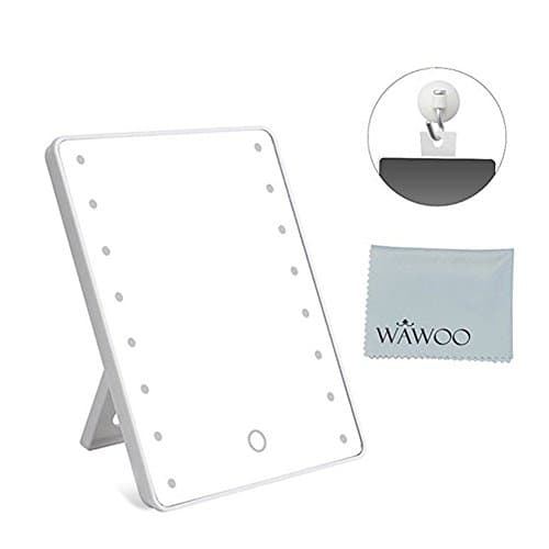 Wawoo® Make Up Mirror with LED Lighting Dimmable Touch Switch + 16 LEDs + Ultra Butterfly Carved Battery Operated Standing Mirror/Cosmetic Mirror With 10x Table Mirror, white