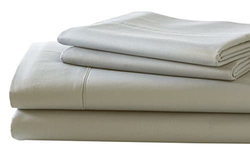 Pacific Coast Textiles T600 Superior Combed Rich Solid Sheet Set, Cotton Blend, Linen, California King Size, Set of 4