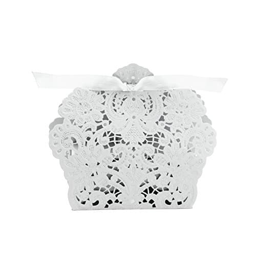 Iware 100pcs Candy Gift Boxes Party Wedding Cake Candy Boxes Chocolate Box Favour White