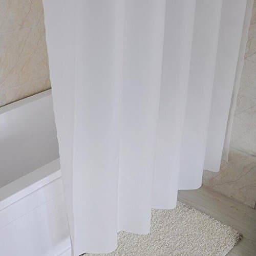 White Extra Long Shower Curtains Mold Proof Resistant Polyester Shower Curtain Bathroom,White-180*220cm(70.8*86.6Inch)