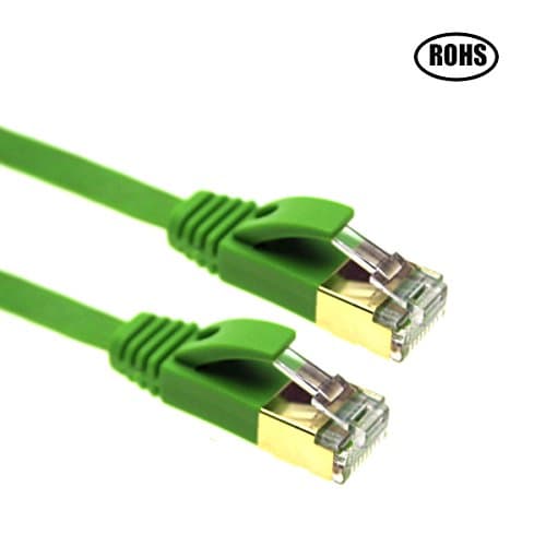 3m Ethernet Cable Cat6 Flat,Network wire Cat .6a / 5e / 5 Ethernet Patch cord,Internet Cable with Rj45 Snagless Connectors （Green）