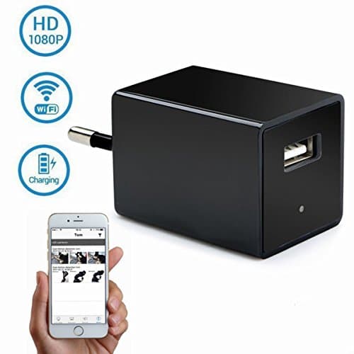 Wifi Hidden Spy Camera,Wireless AC Adapter Security Camera Video with Motion Detection,App Control for IOS and Android