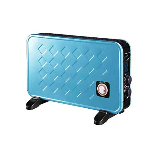 CFG E389 extended-cube Ventilated Metal Blue Programmable Timer 1250 W Convector Heater 2000 W IP20 Heat Adjustable Thermostat Fan Heater Electrical Resistance Portable Heater Heating