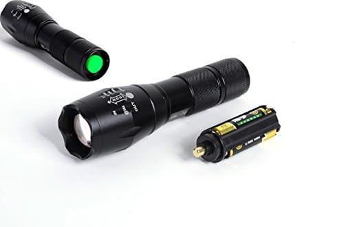 LED Flashlight, Battery-Powered Extendable Glare LED Torch, Black