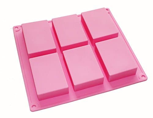 RuiChy 6 cavity Plain Basic Rectangle Soap DIY Mold Silicone Mould