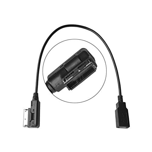 CARGOOL AMI Audio Cable AMI to USB Adapter Audio Adapter 14''for Audi A1/A3/A4 L/A5/A6 L/A8/Q3/Q5/TT, VW and Tiguan,Black