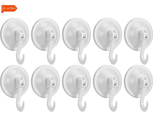 Rusty Bob – Plastic Suction Cup Wall Hook Set/For Kitchen/Bathroom (Glass, Metal, Tiles – 15kg Load – No Drilling Necessary, multi-coloured