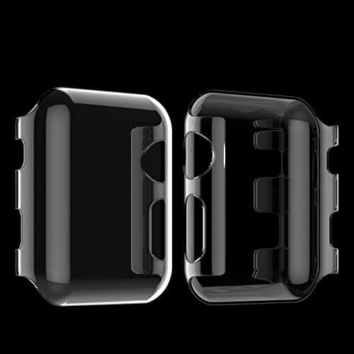 [2 Pack] Protective Case/Hard Plastic Case Cover Shell And Screen Protector For Apple Watch Ultra-Slim Transparent iWatch Series 2 Series 3 42 mm 38 mm, transparent