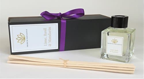 Premium Indulgence Lime Basil Mandarin Scented Reed Diffuser, Natural Essential Oils, Vegetable Base, No Alcohol, Gift Box, 100ml