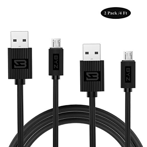 2-Pack Micro USB Cable OCOMI 4FT/1.2M High Speed USB2.0 Micro USB Charger Cables for Android, SAMSUNG, HTC, NOKIA, SONY, Black