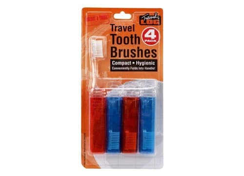 Compact Travel Tooth Brushes 4 Pack