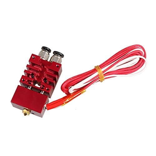 3D Printer Parts for Improved E3D Cyclops 2 In 1 Out Hotend Kit with Thermistor and Cartridge Heater Red Color 0.4mm/1.75mm YES …
