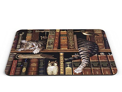 Sleeping Cat On Book Shelf Computer PC Mousemat
