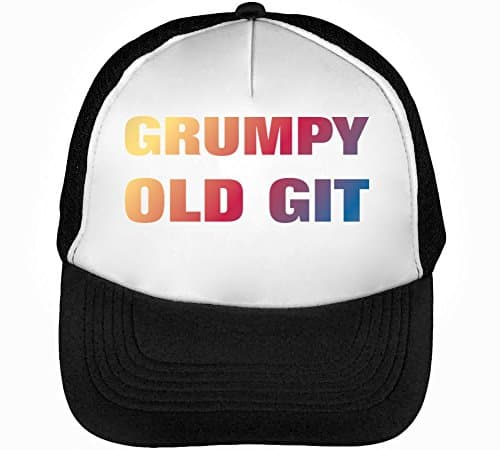 Grumpy Old Git Funny Colourful Slogan Men's Baseball Trucker Cap Hat Snapback Black White