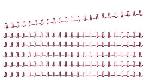Coloured Ring Binding Spines Wire Binding Combs, Metal, approx. 170 pages A4 22.2 mm Diameter, Pack of 50, Red, 23