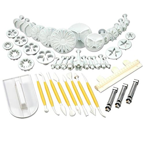 Modelling Tool Set, Christmas Cutters Set, Ejector Punch + Modelling + smoother + border decoration fondant marzipan Icing Cake Cupcake Decoration
