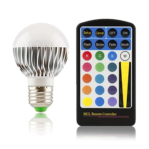 Colour Changing LED Light Bulb E27 Small Multi-Coloured Bulb with Remote Control 5 Watt Dimmable 120 Degree Angle Bulb Spotlight Original Qualilux®