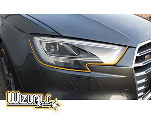 Devil Stripes Eye Headlight Original Wizuals + Mirror Set 4x Devil Stripes Stripes Set of 6with 2x Free Mirror Benz E Class W211Stripes in orange