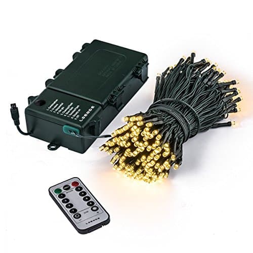 (Remote &amp; Timer) Dimmable Indoor String Lights, Loende 3D Battery Operated Christmas Decorative String Lights for Holiday Party Wedding(Warm White, 22m 200 LEDs, 8 Mode, Waterproof, Remote Control)