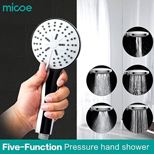 Shower Micoe Head Bathroom Accessories Five Function Nozzle ABS Material Water Saving Chrome Hand Head