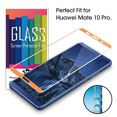 Huawei Mate 10 Pro Screen Protector Flat Full Coverage,AKPATI 9H HD Clear Privacy Tempered Glass Screen Protector for Mate 10 Pro Phone[Case Friendly][Scratch Resistant][Anti Glare|Fingerprint]- Gold