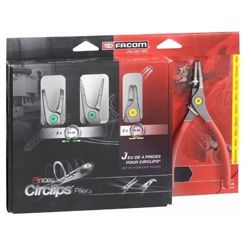 Precise Engineered Facom 4 Piece Circlip Pliers Set [Multi Set] - w/3yr Rescu3® Warranty