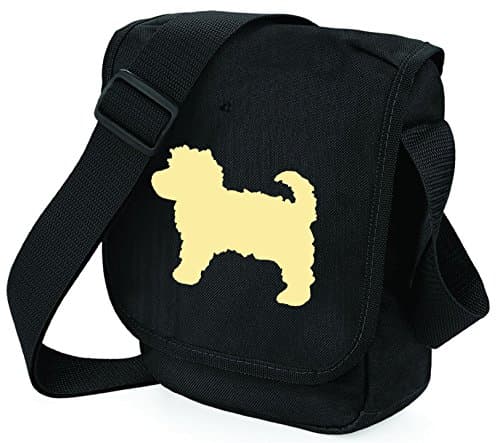 Cavapoo Bag Reporter Bag Shoulder Bag Cavapoo Silhouette Cavapoo Gift Choice of Colours (Cream Dog Black Bag)