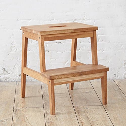 Solid Wood 2 Step Stools Simple Heavy Duty 2-tread Step Ladder Changing Shoes Stool High Bench