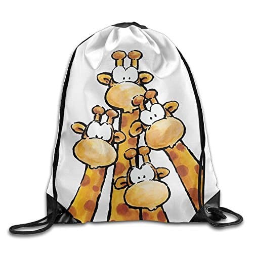 Liuzhis Cool Drawstring Backpack Cute Giraffe Art Design Print Drawstring Backpack Rucksack Shoulder Bags Gym Bag