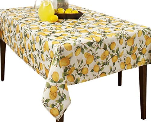 Creative Dining Group Lemon Tree Spill-proof Printed Tablecloth, 60 x 84-Inch