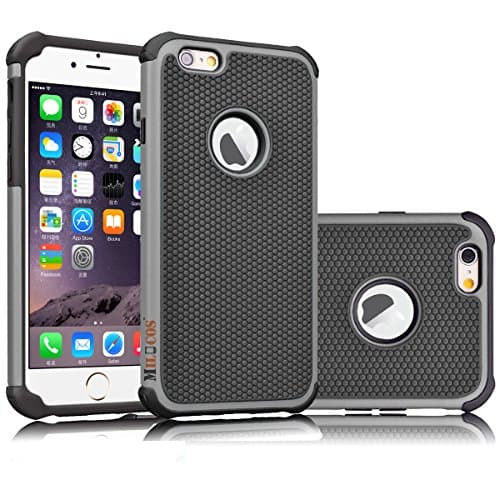 iPhone 6s plus Case, iPhone 6 plus case, Milocos Shock Absorbing Hybrid Best Impact Defender Rugged Slim Plastic Outer and Rubber Silicone Inner for iPhone 6 plus and 6s plus (5.5 inch) [Gray/Black]