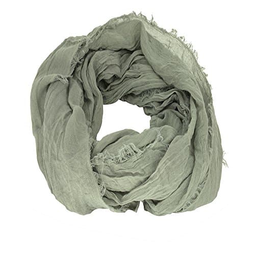 Soft Cotton Crinkle Scarf Solid Pastel Infinity Loop Jersey Scarf