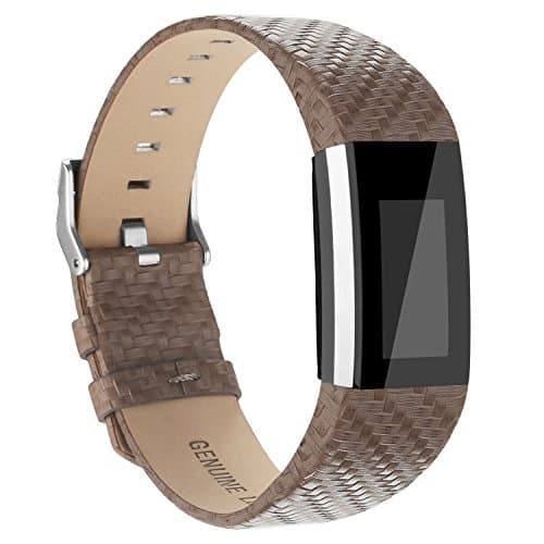 Fitbit Charge 2 Accessory Bands Leather Bracelet Strap,Secure Adjustable Buckle Fastener For Fitbit Alta (Weave Gray, Fit(5.8" - 8.1"))