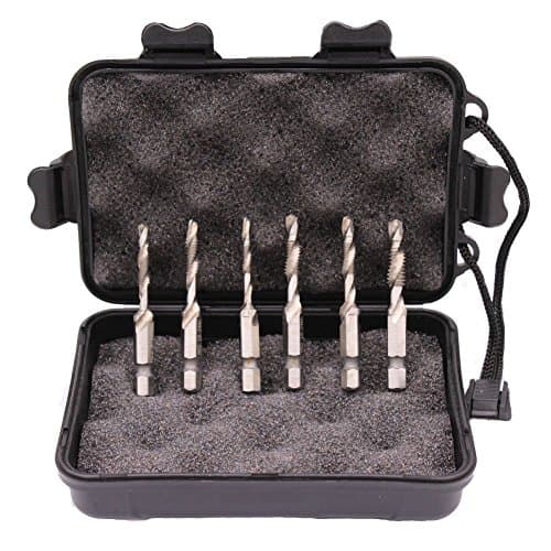 GORCHEN Combination Drill and Tap Bit Set Deburr Countersink Screw Hole 6-32NC 8-32NC 10-32NC 10-24NC 12-24NC 1/4-20NC