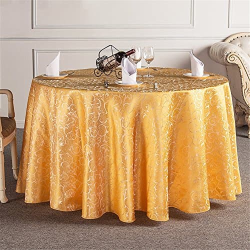 European Style Solid Color Golden Jacquard Pattern Decorative Rectangular Tablecloths Yellow