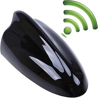 Possbay Universal Car Shark Fin Antenna AM/FM Signal Roof Aerial for Auto SUV Truck Offroad with Adhesive Base (Black)
