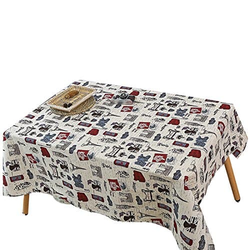 YUUVE Tablecloths Tower Printed Rectangular Tablecloths Multi-function Dining-table Cloth Cotton Linen Cover Cloth Art 40x52inch/100x140cm