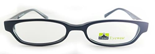 ES151 Plastic Rectangular Oval Eye Glasses Full Frame (Black, 46)