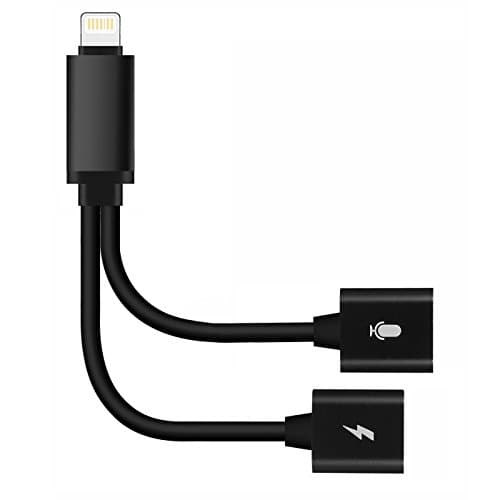 iPhone 7 / 7 Plus Lightning Charge &amp; Audio Cable, Dual Lightning Headphone Audio &amp; Charge Adapter for iPhone 7, 7 Plus, 6S, 6S Plug, 5S, 5C, iPad