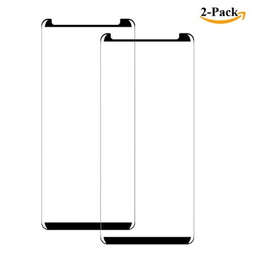 GAHOGA Note 8 Screen Protector Case Friendly 【2Pack】Tempered Glass Screen Protector 3D Curved Edge for Samsung Galaxy Note 8 Phone 2017 - Black