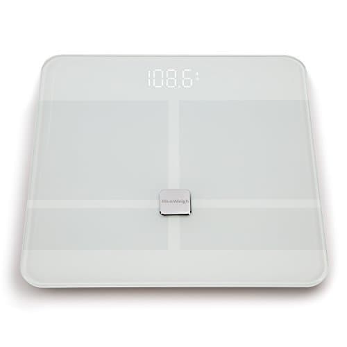 BLUEWEIGH Smart Body Composition Analyzer, Scale Mesures - Body Weight, Body Fat content, Body Muscle Weight, Body Water Content, Body Bone Mass, Visceral Fat, BMI and BMR (Galla, White) by BLUEWEIGH