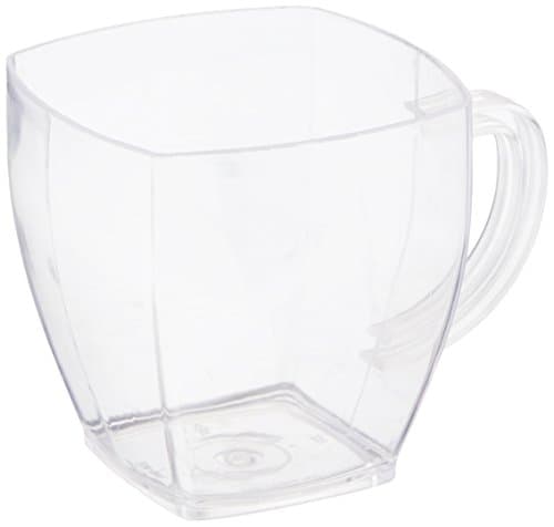 EMI Yoshi Koyal Solid Square Espresso Mugs, 2-ounce, Clear