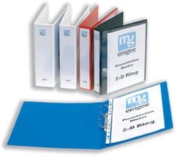 New , Emgee Presentation Ring Binder PVC 2 D-Ring 25mm Capacity A5 Blue Ref 570352 [Pack 6]