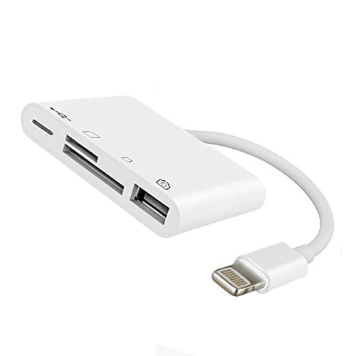 Lightning to SD Card Camera Reader for iPhone 5 5s 6 6s 7 7s 8 Plus iPad Mini Air (White)