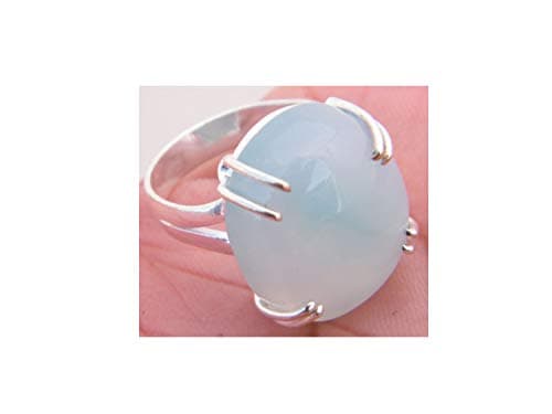 Blue Onyx Ring, Silver Plated Ring, Statement Ring, Handmade Designer Ring (Ring Size - 9.25 USA) AH-12859