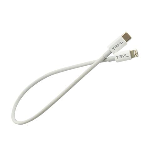USB Type C Slim Compact Tiny Small Travel Size USB Data Sync Power Charger Cable for Apple iPhone iPad to Apple Macbook Pro Laptop Computer White 1ft